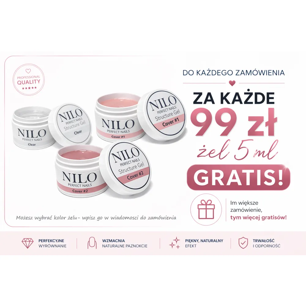 Baza hybrydowa Strong Base Powder Rose 10ml NILO Perfect Nails